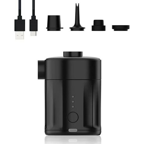 Bravix Pompe À Air Portable Pour Les Gonflables, Pompe À Air Électrique Pumple Rechargeable Pompe Ultra-mini (noir)