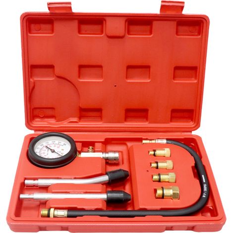 Bravix Testeur De Compression, Coffret De Compressiomètre Set De Compresseur Pour Tous Moteurs Deux Kfz M10 M12 M14 M18 0-20 Bar & 0-300 Psi