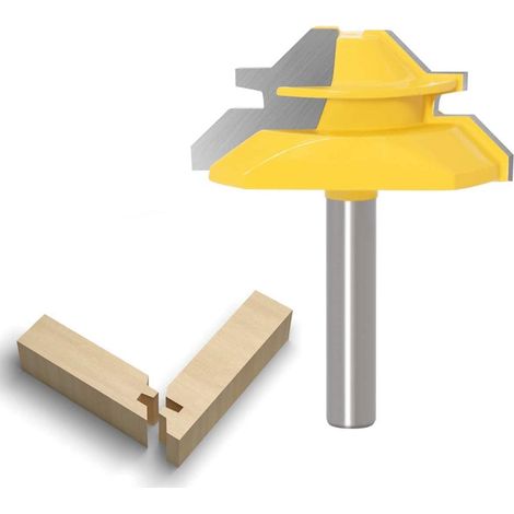 Bravix 45 Degrés Lock Mitre Router Bit 8mm, Fraise À Bois, Fraise À Rainurer, Tenon Joint Cutter Pour Outil De Coupe Du Bois Pour Machine De Gravure