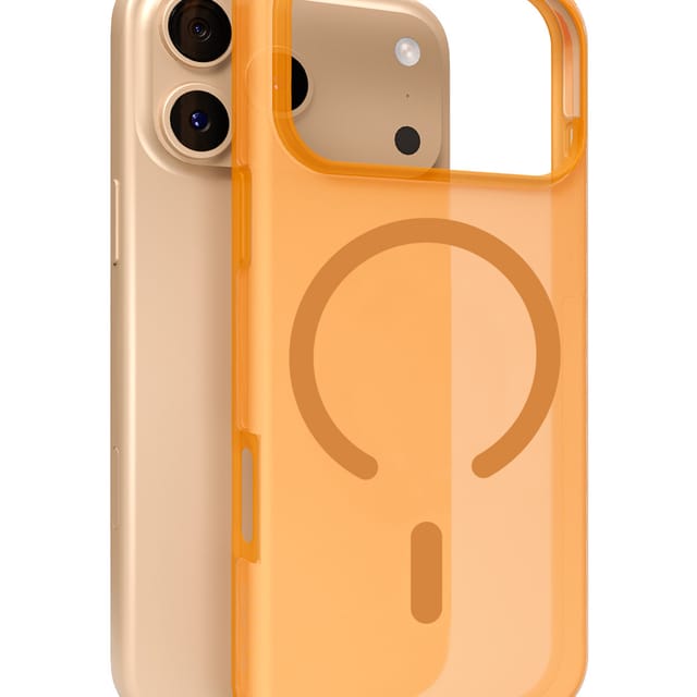 Puro Daylight Magsafe Compatible Silicone Case for iPhone 17 Pro - Translucent Orange