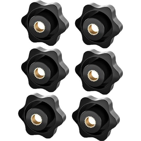 Bravix 6 Pièces Écrous À Poignée En Étoile M8 - Écrou Moleté, Écrou De Serrage M8, Bouton Serrage À Tête Étoile,écrous À Poignée Moletés Pour Appareils Électroniques Mécaniques Et Industriels