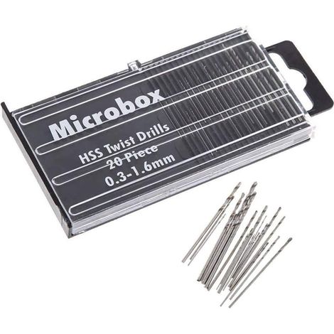 Bravix Lot De 20 Mini Forets Hélicoïdaux En Acier Rapide Hss 0,3 Mm-1,6 Mm