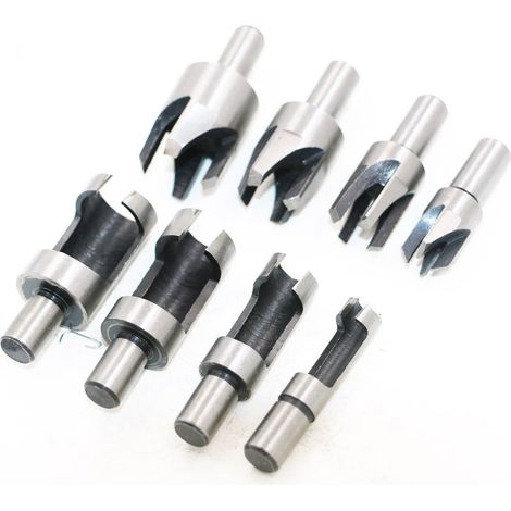 Bravix 8pcs，fraise À Bouchonner Bois，mèche À Bouchon Bois Foret À Faire Cheville Outil De Coupe