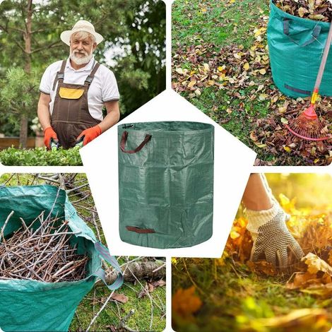 2pcs 272 L Sacs De Jardin, Sacs À Déchets De Jardin Résistants, Étanche Heavy Duty Grande Sacs Avec Poignées, Pliable Et Réutilisable