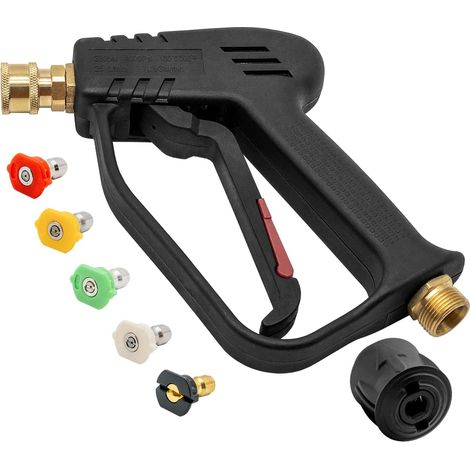 Bravix Pistolet De Nettoyage Haute Pression 4000 Psi Avec 5 Embouts De Buse D'Eau, Pistolet De Nettoyage Pour Voiture (m22 14 Mm Connecteur De Tuyau Et Connecteur Rapide Karcher)