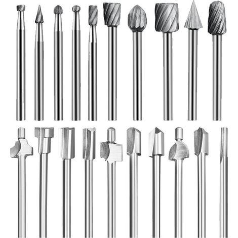 Bravix Fraises À Défoncer, Lot De 20 Fraises En Acier Rapide Pour Fraises À Défoncer 1/8" (3 Mm) Pour Outils