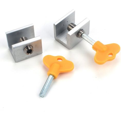Bravix Fermeture Baie Coulissante,2 Pcs Serrure Fenêtre Coulissante Anti-dérapant Alliage Aluminium Serrure De Fenetre De Sécurité Avec Clé Bloque Porte Coulissante Verrou Coulissante Pour Enfants