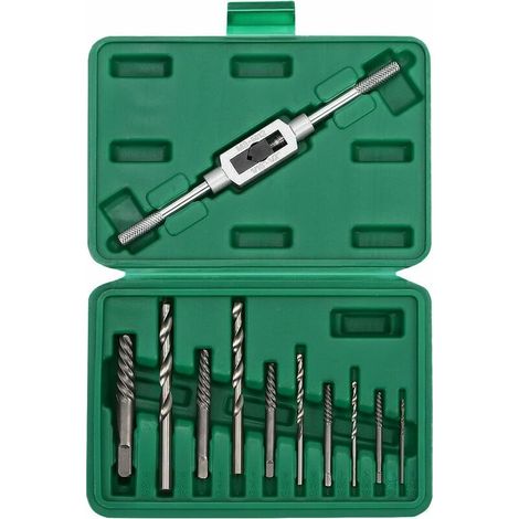 Bravix Extracteur De Vis Endommagées Vis Cassées Dénudées Outil De Forage Avec Clé De Maintien 11 Pièces,