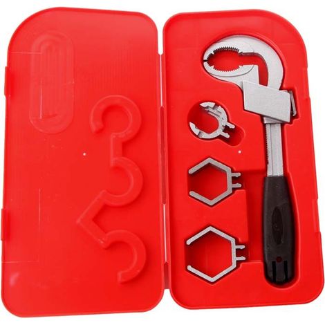 Bravix Multifunction Adjustable Double-ended Wrench Universal Adjustable Double-ended Wrench Multifunctional Universal Wrench Clé De Salle De Bain Multifonctionnelle Réglable Avec 3 Têtes De Carte