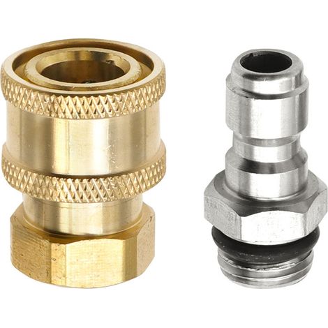 Bravix 2pcs Adaptateurs De Nettoyeur Haute Pression 1/4" Connecteur Rapide Vers Raccords Filetés M14 Raccord En Laiton Kit De Déconnexion Pour Pompe De Tuyau Lance De Pulvérisation