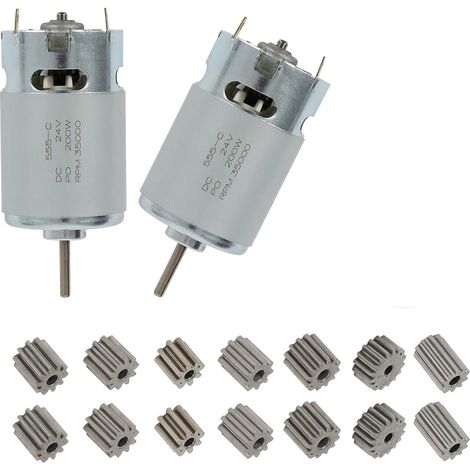 Bravix Lot De 2 Moteurs Électriques, 24 V Rs555, 35000 Tr/min, Moteur Électrique, Mini Moteur, Accessoires De Moteur Pour Véhicules Pour Enfants, Convient Aux Véhicules Pour Enfants, Petits Véhicules