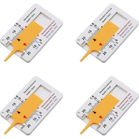 Bravix Jauge De Profondeur De Bande De Roulement De Pneu 0-20 Mm Pour Voiture Moto Van Suv Camions [4 Pièces]