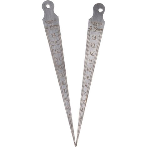 Bravix 2pcs Jauge D'Épaisseur De Cale Jauge D'Écart Conique En Acier Inoxydable Jauge De Soudage Conique Outil