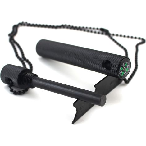 Acier À Silex Dans Un Boîtier En Aluminium Robuste Noir Allume-feu Survie Camping Chasse 6 Cm 9 000 Allumages Décapsuleur Briquet Extérieur