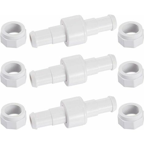 Bravix D20 Lot De 3 Raccords Rotatifs Pour Tuyau D'Arrosage Avec 6 Embouts D15 Compatibles Avec Zodiac Polaris 180 280 380 Robot Nettoyeur Piscine