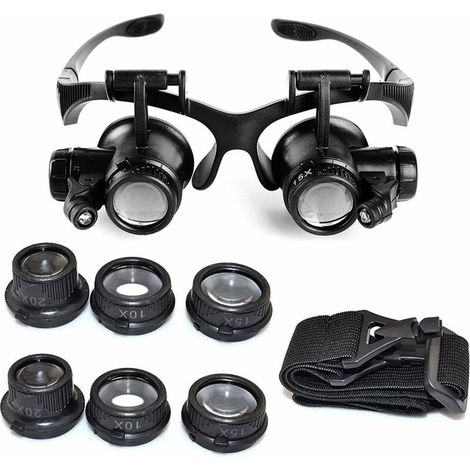 Bravix Grossissement 10x 15x 20x 25x, Loupe À Lumière Led Réglable Pour Bijoutiers Horlogers