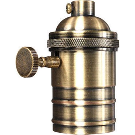 Bravix Douille D'Ampoule Rétro E26/e27 En Cuivre Antique Avec Interrupteur Marche/arrêt À Vis Es En Laiton