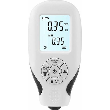 Bravix Jauge D'Épaisseur De Peinture Numérique Pour Voiture Usagée, Jauge D'Épaisseur De Peinture, Jauge Magnétique Vérification De Contraste Élevé, Écran Lcd Rétroéclairé (white, 10.3x5.2x2.5cm)