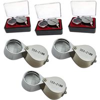 Bravix 3 Pièces 10x / 20x / 30x Loupe De Bijoutier Verre Diamant Loupe Métal Rond Corps Bijoutiers Loupe Pour Les Yeux Loupe Loupe 21mm Diamètre De La Lentille Couleur Argent