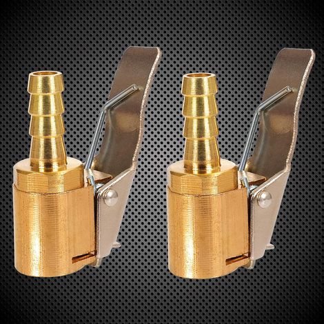 2 Pièce 6mm Adaptateur De Valve De Pneu De Voiture, Air Mandrin Pompe De Gonflage Valve Clip Pince Connecteur Adaptateur, Embout Pour Compresseur Laiton Pneumatique