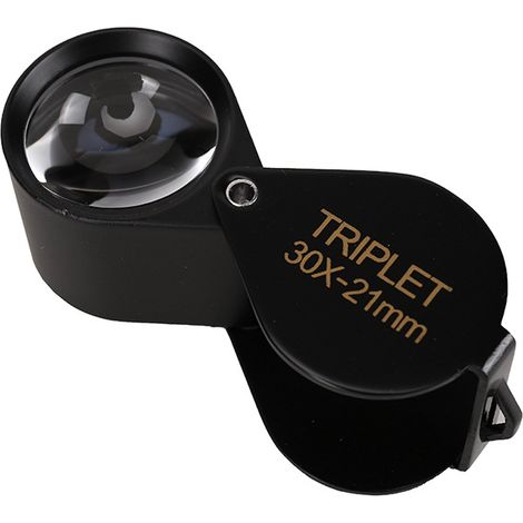 Bravix Loupe Bijoutier - Loupe Grossissante Verre 30 X 21 Mm Lentille Oculaire - 30x Loupe De Poche - Pliable En Verre - Loupe De Lecture