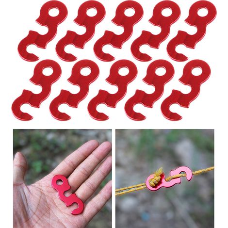 Bravix Tendeur De Corde Camping En Alliage D'Aluminium Ajusteur De Corde Tendeurs Pour Tente Bâche Randonnée (rouge - 12 Pièces)