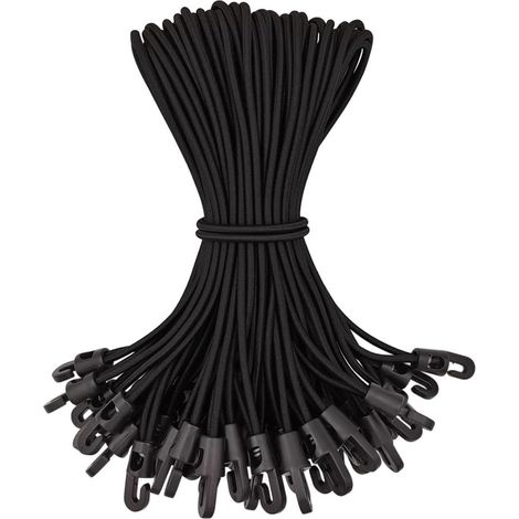 Bravix Lot De 50 Tendeurs Élastiques Avec Crochets, Tendeurs En Caoutchouc Avec Crochets Pour Bâche De Piscine De Haute Qualité
