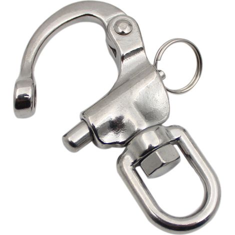 Bravix Mousqueton À Emerillon, 2 Pièces Mousqueton Pivotant À Emerillon Maillons Rapides En Acier Inoxydable 316 Crochet À Ressort Rapide À Largage Pour Drisse De Voilier Bateaux Accessoires (70mm)