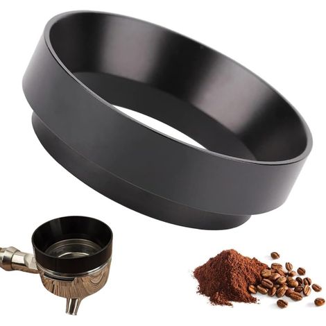 Bravix Anneau De Dosage De Café, Anneau De Dosage De Café Universel, Anneau De Dosage 51mm, Anneau De Dosage De Café En Aluminium, Entonnoir Pour Porte-filtre À Café, Pour La Maison/café (noir)