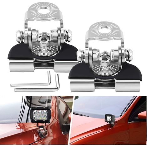 Bravix Lot De 2 Supports De Fixation Universels Réglables Pour Barre Lumineuse Led, Support De Fixation Compatible Avec Véhicules Tout-terrain, Jeep, Camion, Suv, Installation Sans Perçage