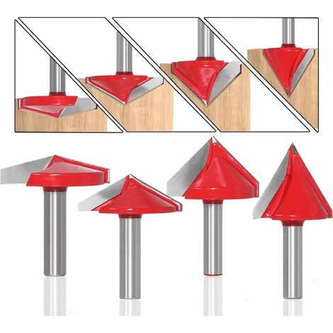 Bravix 6pcs Fraise À Rainurer Droit En V, 60° 90° 120°, Queue De 8mm, Fraise À Bois 3d En V Fraise À Graver Cnc