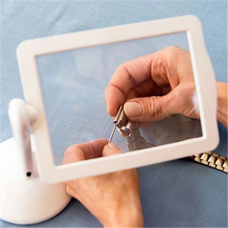 Bravix Loupe Rectangulaire Avec Lumineuse Led, Loupe Pleine Page Loupe Avec Lumière Mains Libres A4 Pleine Page,pour Livres,malvoyant,personnes Âgées, Couture, Bijoux,lecture