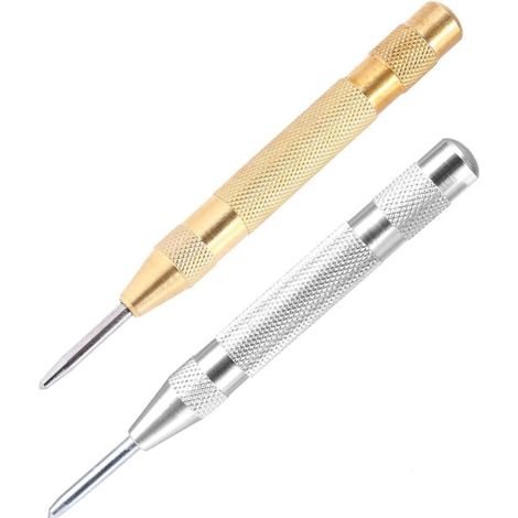 Bravix Poinçon Automatique 2 Pièces, Poinçon 128 Mm, Adapté Au Métal, Au Bois, Au Verre Et Aux Tôles Fines