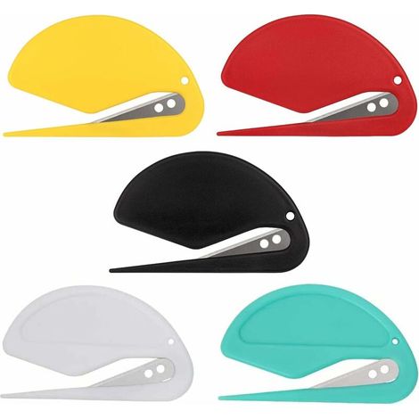 Bravix 5pcs Coupe-papier Avec Lame En Métal Couteau D'Ouvreur Enveloppe Mini Couteau Utilitaire Mini Ouvre-lettre Ouvre Enveloppe En Plastique Couteau Express De Déballage D'Ouvre-lettre Portatif Mini