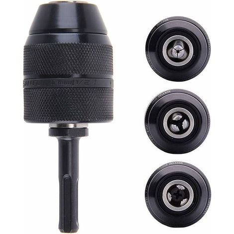 Bravix Adaptateur Sds Plus Mandrin Autoserrant À Fermeture Rapide 2-13 Mm Mandrin Professionnel Robuste 1/2-20unf Perceuse Sans Clé De Mandrin À Fermeture Rapide Avec Adaptateur Sds