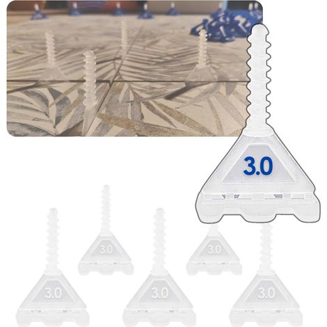 Bravix Lot Croisillon Carrelage Autonivelant 3mm X200 - Sans Cadran Réutilisable I Facile Pour Bricoleur Et Carreleur Outil De Nivellement + Cale Carrelage Sol Et Mur I Carreaux Épaisseur 3-19mm Joint