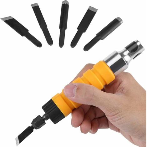 Bravix Ciseaux À Bois Burin Électrique Avec Arbre Flexible, Outil De Gravure Sur Bois, Pour Perceuse Électrique Et Loisirs Créatifs