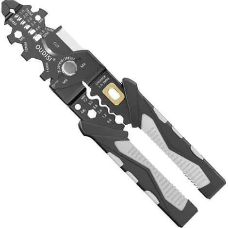 Bravix Pince Multifonctionnelle En Acier Au Chrome-vanadium, Électricien, Défilage, Sertissage, Dénudage, Coupe, Enroulement, Outils De Serrage Pour L'Entretien Des Appareils Ménagers