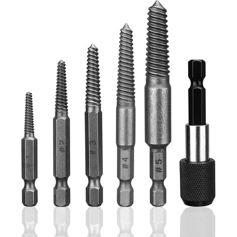 Bravix Extracteur De Vis, 6 Pièces Kit Extracteur Vis, Tourne A Gauche Extracteur, Avec Porte-embout Magnétique, Pour Retirer Les Vis Endommagées,