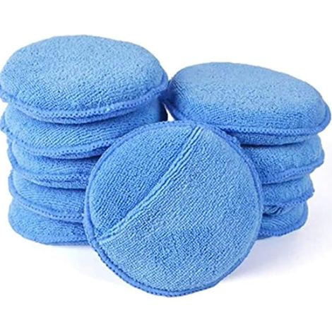 Bravix 10 Pièces Éponge De Polissage À La Main En Microfibre, Tampon D'Applicateur De Cire De Voiture Ultra Doux Pour Le Nettoyage De Verre De Véhicule De Voiture