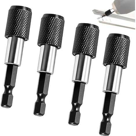 Bravix 4 Pièces Porte Embout Magnetique,1/4" 60mm Porte Embout Visseuse A Choc,hex Tige Porte-embout De Tournevis Magnétique,magnétique Extension De Vissage,tournevis Rallonge Tige Hexagonal