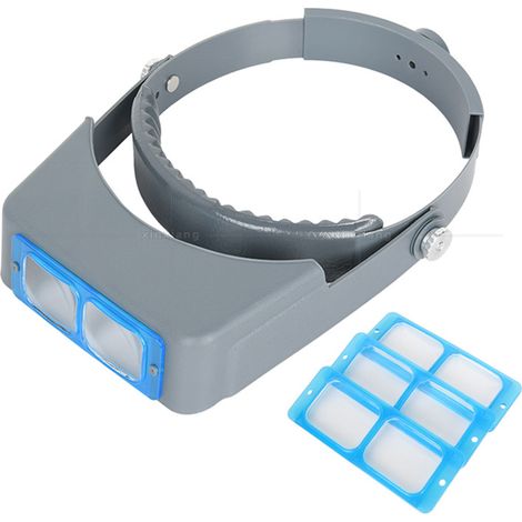 Bravix Loupe De Bandeau, Loupe De Bijoux Professionnelle À Double Lentille, Loupe Binoculaire En Verre Opitcal Avec Grossissement De Lentille-1,5x 2x 2,5x 3,5x Pour Réparation, Travaux Manuels