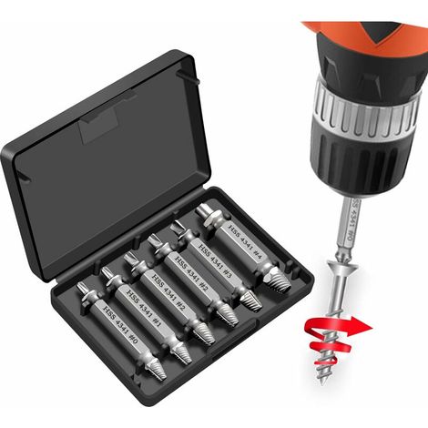 Bravix 6 Pièces Endommagé Vis Extracteurs,extracteur De Boulons Cassés En Acier Hss 4341 Avec Une Dureté Supérieure À 55 Hrc,d'un Diamètre 2-12mm Pour Boulons Ou Vis Endommagés
