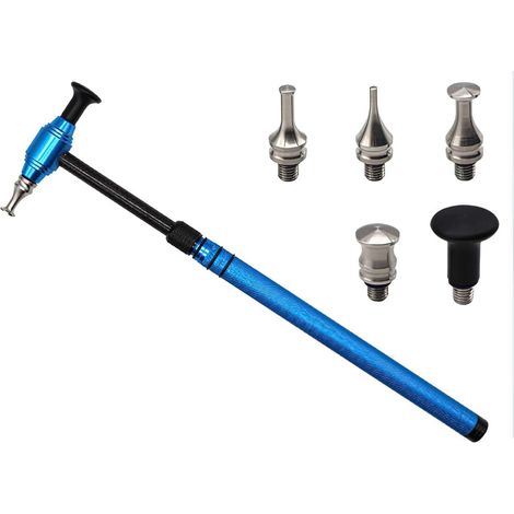 Bravix Outil De Réparation De Bosses De Voiture - Marteau Télescopique En Alliage D'Aluminium Avec 5 Têtes De Bouton - Kit De Réparation De Bosses De Voiture