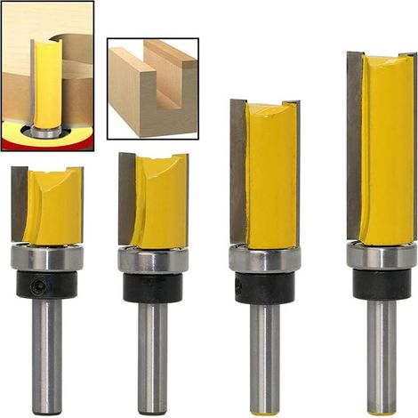Set Of 4 Flush Cutters With 8mm Shank - Copy Cutter - Steel