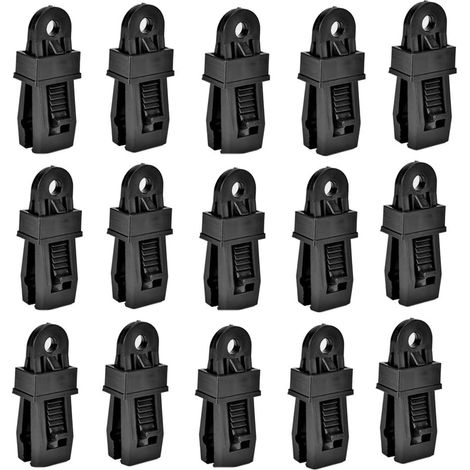 Bravix 15pcs Clip De Tente Camping Pinces En Plastique Pour Bâche Pour Activités Camping Canopy (noir)