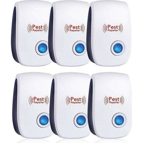 Bravix Repulsif Ultrasons, Ultrason Souris Lot De 6, Ultrason Souris Et Rat Efficace Contre Souris,rats,mouches,moustiques,insectes Nuisibles,araignées,cafards, Sûr Et Non Toxique