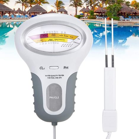 Bravix Tool Testeur De Niveau De Chlore Et De Ph 2 En 1 Portable Pour Analyse De La Qualité De L'Eau Pour Piscine, Spa, Aquarium