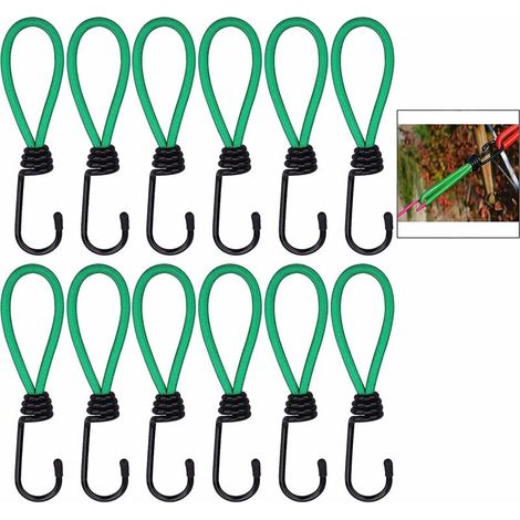Bravix 15 Pièces Crochet Tendeur, Tendeur Bache Crochet Tendeurs Élastique Camping Avec Crochet, Sangle Élastique Pour Bâches，