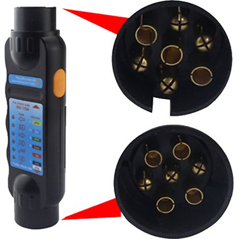 Testeur De Remorque Mâle À 7 Broches, Testeur De Prise De Remorque 12 V À 7 Broches, Outil De Diagnostic De Câblage De Circuit D'Éclairage De Remorque Pour Voiture De Camping-car De Remorque